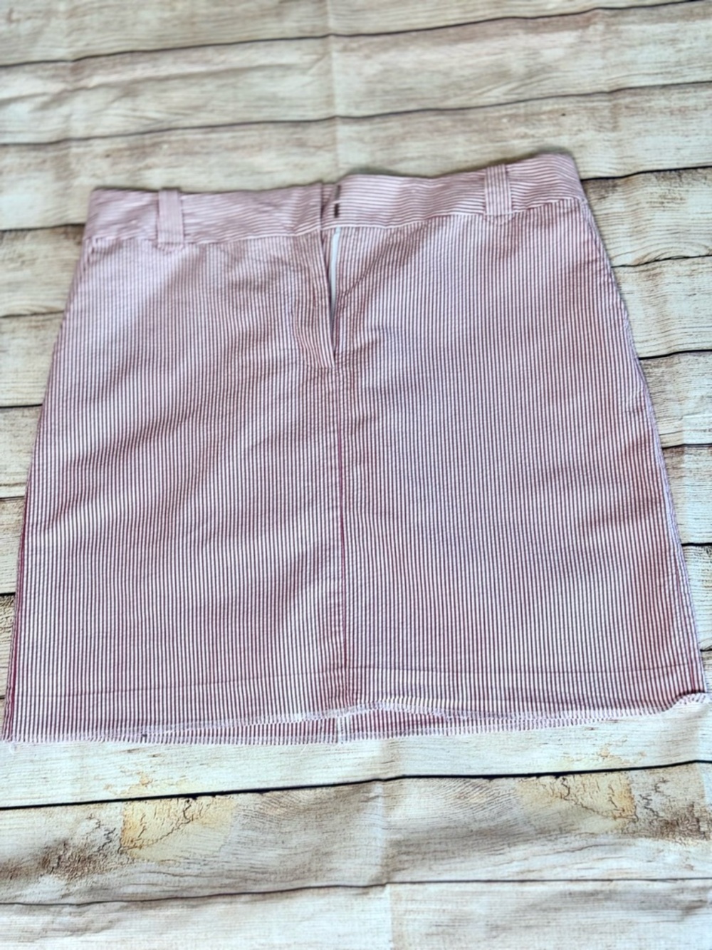 Ann Taylor LOFT Red White Striped Skirt Size 12 Mini Preppy Summer